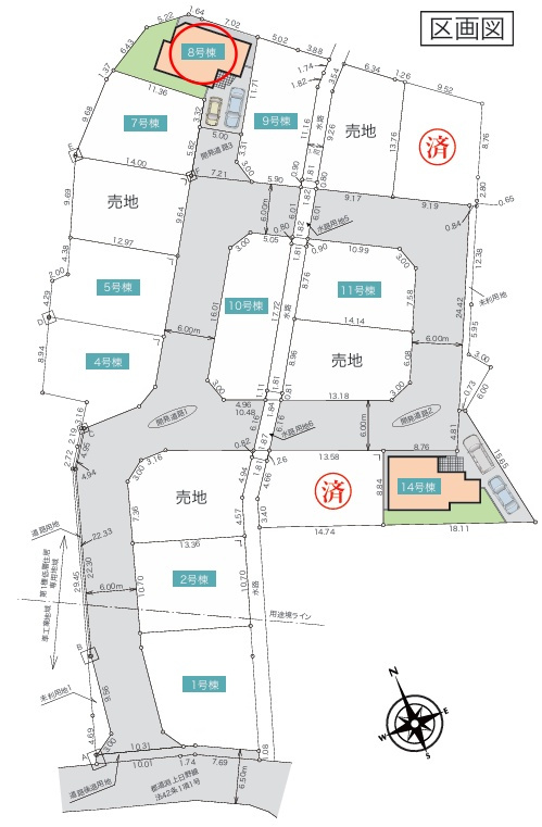 八王子市戸吹町の区画図