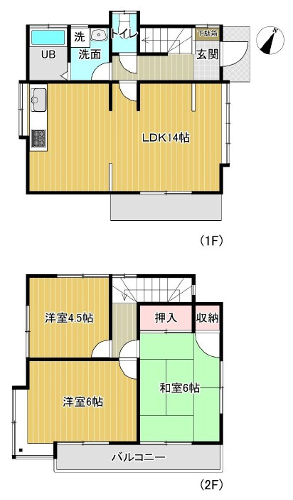 八王子市下恩方町の間取り|ファミリーにおすすめの、ゆとりある4LDKの間取りです。2階には3つの部屋があり、子供部屋や趣味の部屋として活用できます。