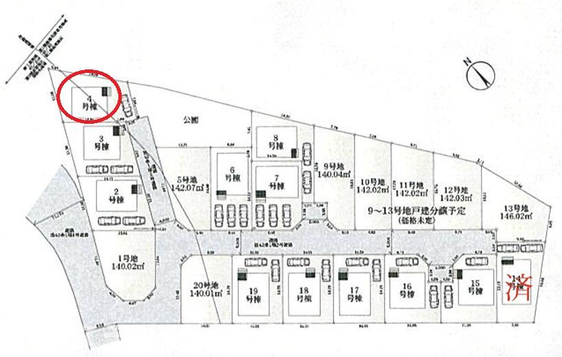 八王子市泉町　4号棟の区画図|分譲地ならではのきれいな街並みと、公園が寄り添う穏やかな住環境が魅力の区画です。