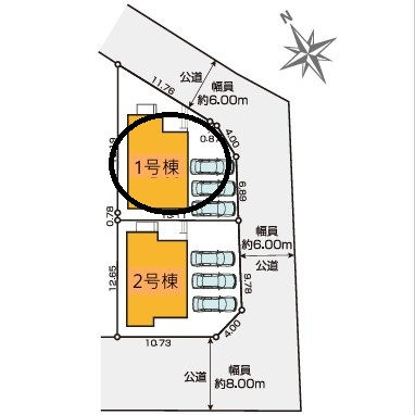 八王子市七国3期　1号棟の区画図