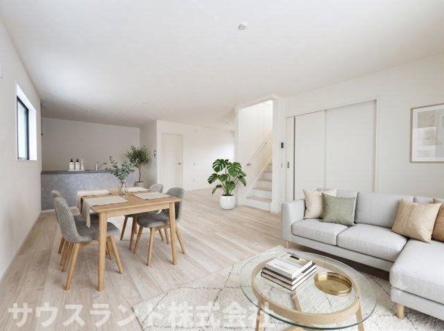 八王子市本町４期の居間・リビング|CGで家具を生成しており、実際に家具は置かれていません。また価格に家具は含まれておりません。