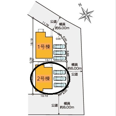 八王子市七国3期　2号棟の区画図