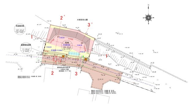 八王子市大塚の区画図|有効宅地面積115ｍ2を確保。2期工事によりカースペース部分も設けられた、ゆとりある敷地です。