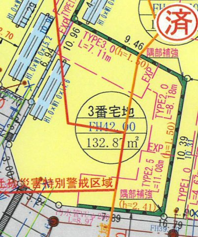 八王子市山田町の土地図