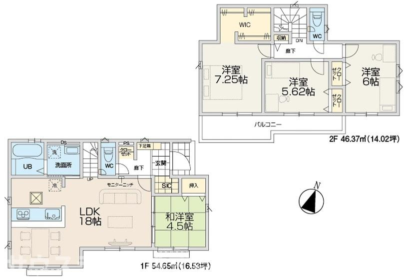 八王子市弐分方町5期の区画図|低層住宅が建ち並ぶ第一種低層住居専用地域。ゆったりとした街並みの中で、穏やかな毎日を過ごせる住環境です。
