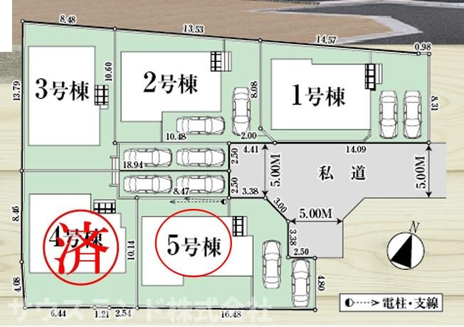 八王子市弐分方町5期の区画図|低層住宅が建ち並ぶ第一種低層住居専用地域。ゆったりとした街並みの中で、穏やかな毎日を過ごせる住環境です。