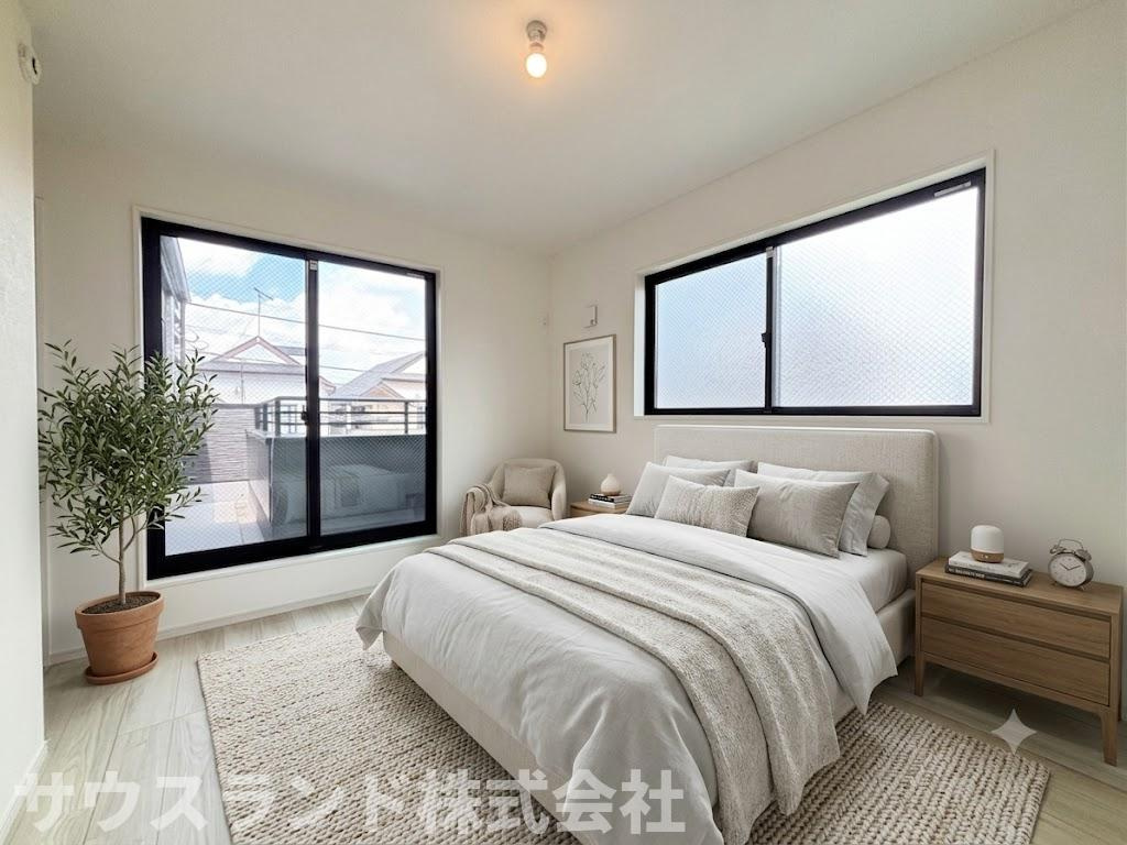 八王子市子安町2期の寝室|※本画像はCGで作成しており実際に現地に家具は置かれておりません。価格に家具は含まれておりません。
