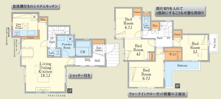 八王子市子安町2期の間取り|ZEH水準の省エネ性能を備え、冷暖房効率に配慮！一年を通して快適に過ごしやすい住まいです。