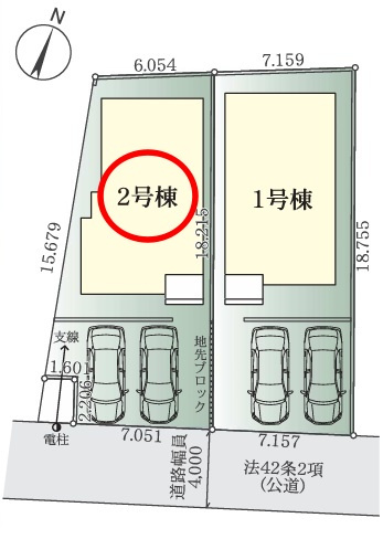 八王子市東中野1期の区画図|小学校徒歩圏内で子育て安心。南東側が道路に面しており陽当たり良好です。