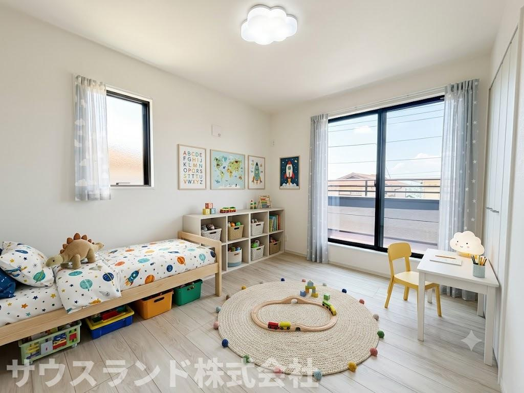 八王子市長沼町７期の子供部屋|おもちゃやベッドを配置した子供部屋のイメージです！※本画像はCGで作成しており、実際に現地に家具は置かれておりません。また、価格に家具は含まれておりません。