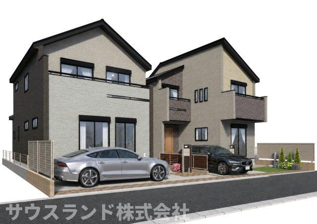 八王子市万町　2号棟の外観パース|長期優良住宅認定を受けた、長く安心して暮らせる住まい。住まいの品質や性能にも配慮された、将来を見据えた一邸です。