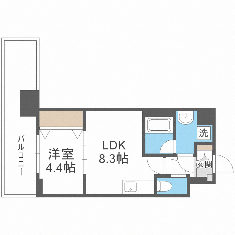 スプランディッド難波Ⅲの間取り