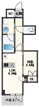 K-COURT谷町四丁目の間取り