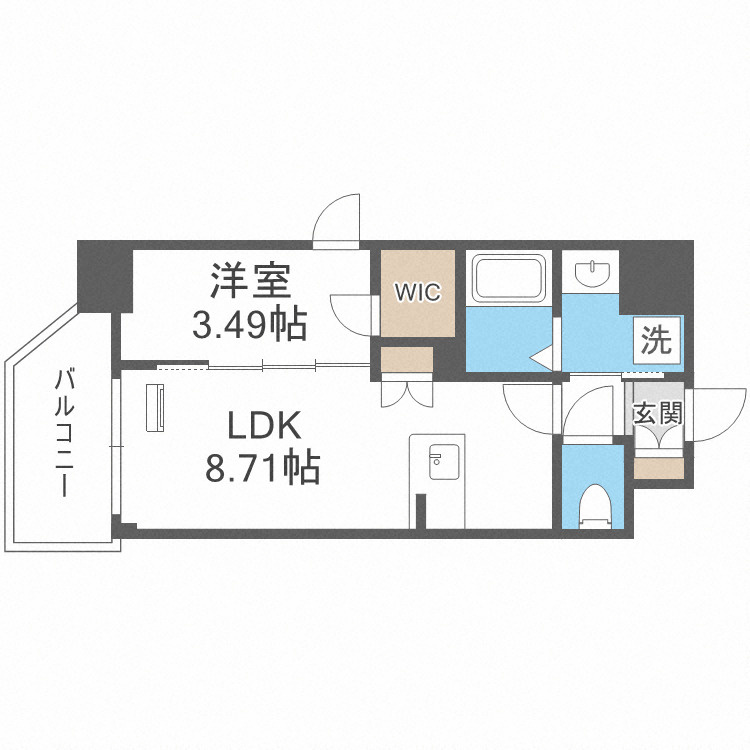 大阪市城東区新喜多１丁目の賃貸マンションの間取り