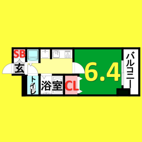 プレサンス大須観音駅前サクシード　名古屋市賃貸　仲介手数料無料の間取り