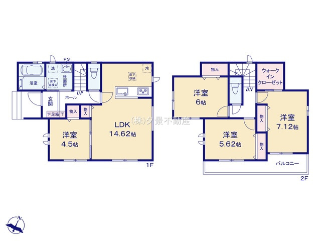 《仲介手数料無料》岩槻区本丸３丁目3-21新築一戸建てハートフルタウンの間取り