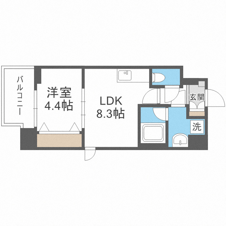 スプランディッド難波Ⅲの間取り