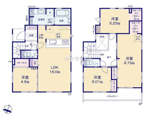 《仲介手数料無料》北区別所町60-6新築一戸建てブルーミングガーデンの間取り
