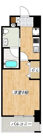 Residence Omiya Hikawasandoの間取り|8帖1K・間取りです！