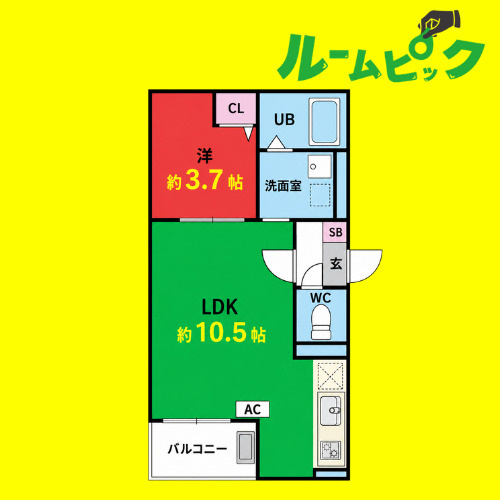 Jack hachikenⅠ　名古屋市賃貸　仲介手数料無料の間取り