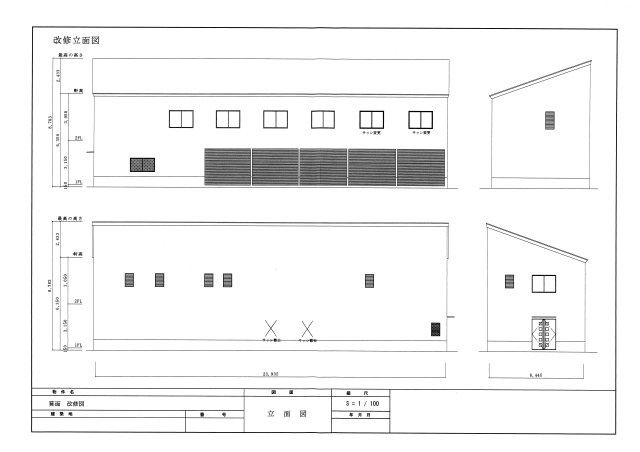 メルディアキューブ箕面牧落 Office & Garage	の区画図|立面図