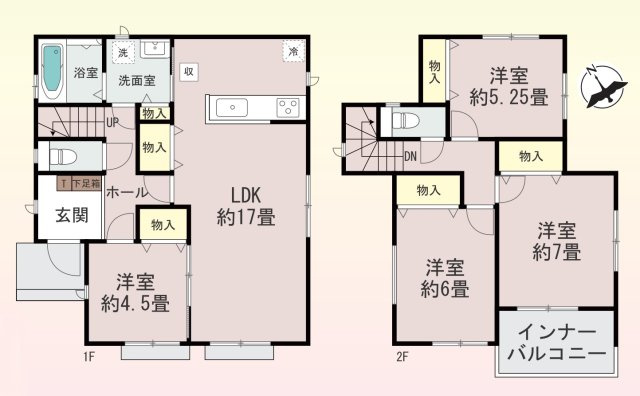 【新築戸建】高崎市石原町519番の間取り|■間取り図｜敷地面積：159.88（約48.36坪）　建物面積：100.60（約30.43坪）