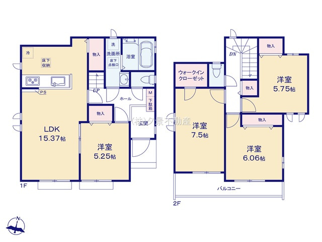 《仲介手数料無料》見沼区堀崎町1162-2新築一戸建てハートフルタウンの間取り