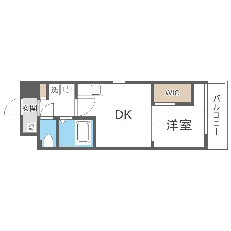大阪市中央区谷町６丁目の賃貸マンションの間取り