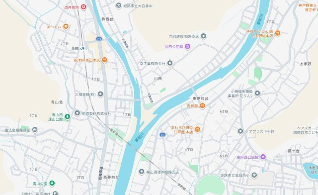 姫路市川西　　JR姫新線「余部駅」徒歩11分の地図