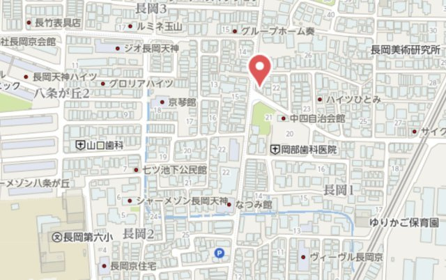 長岡京市長岡1丁目　建築条件なし土地の地図