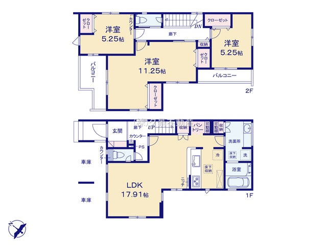 《仲介手数料無料》緑区宮本１丁目7-49新築一戸建てブルーミングガーデンの間取り