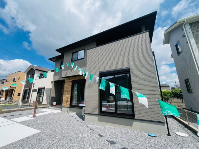 栃木市大平町富田　第１期　全8邸の外観|〇１号棟　外観〇
全居室南向き、陽当り良好！ぜひ、現地にてご体感ください（＾＾）
2026年8月撮影