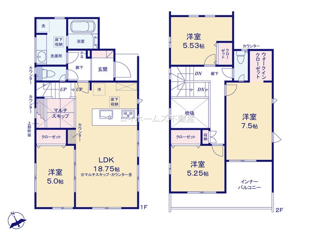 【間取り】 | 岡崎市中町４丁目3-13『仲介料無料』新築戸建て | 1号棟