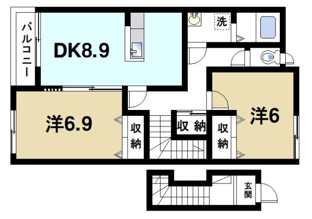 ルミナス（西菜畑町）の間取り|収納豊富で荷物整理がしやすいです