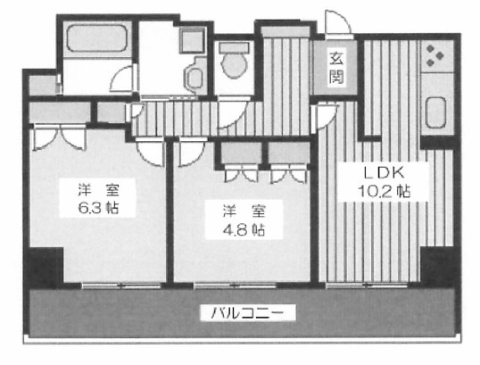 品川区大崎５丁目の賃貸マンションの間取り