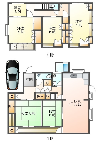 神の谷2丁目貸家の間取り