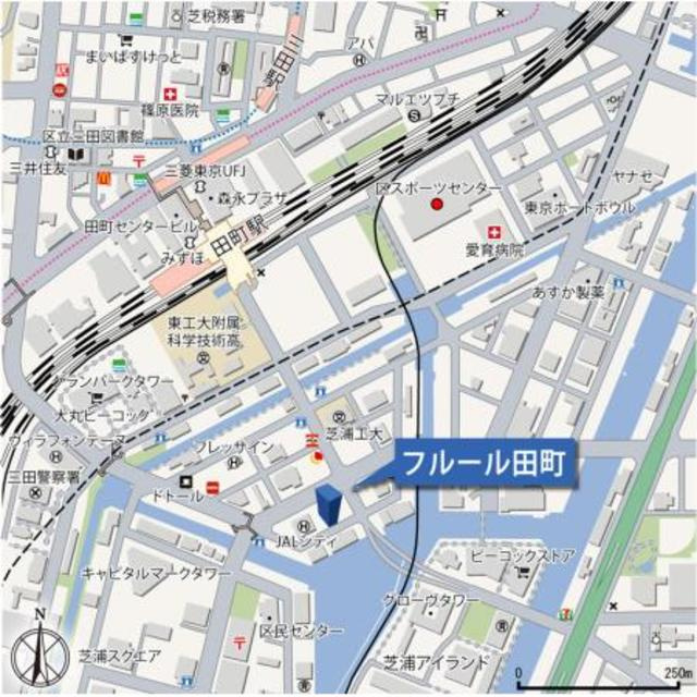 フルール田町の地図