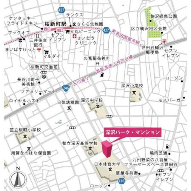 深沢パーク・マンションの地図