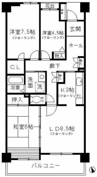 コーポレート小金井梶野通り２号棟の間取り