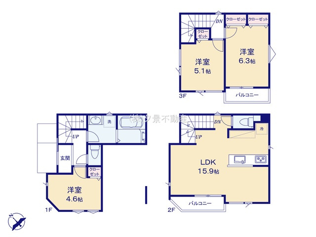 《仲介手数料無料》南区太田窪５丁目26-30新築一戸建てメルディアの間取り