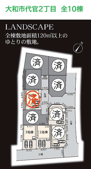 【区画図】 | 新たなコミュニティーを築きやすい全10棟の分譲地◎
小田急線「高座渋谷」駅まで徒歩18分のロケーション。バス停まで徒歩2分！