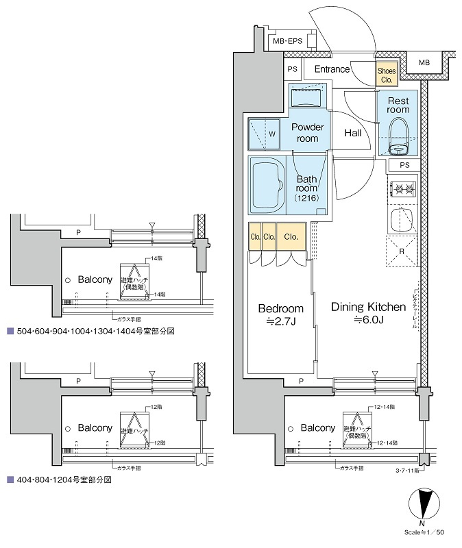 プラウドフラット亀戸ステーションプレイスの間取り
