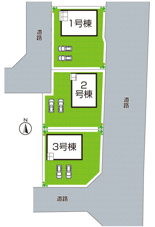 ●桜井市草川　第1期　新築一戸建ての区画図|全3区画
