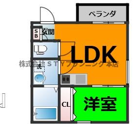 仲介手数料0円！	プリシェール中小田井の間取り
