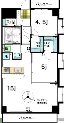 東村山市久米川町４丁目の賃貸マンションの間取り
