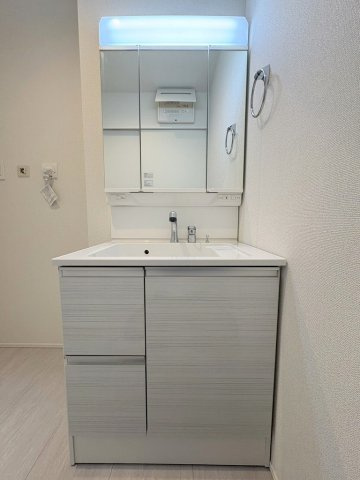 八潮市大字大瀬　新築戸建　全2棟　1号棟の独立洗面台|同施工会社の参考写真になります。