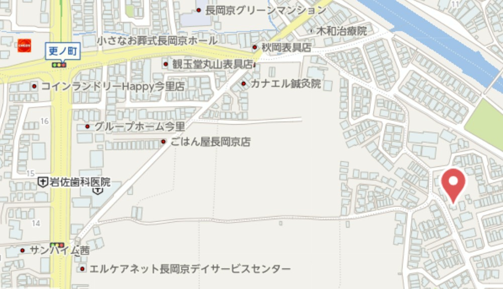 長岡京市今里川原　建築条件なし土地の地図