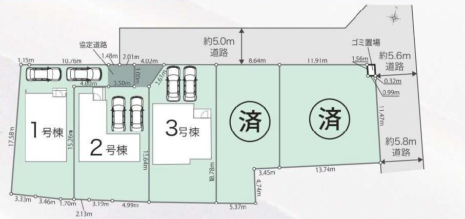 取手市野々井第1期　新築戸建　3号棟の区画図