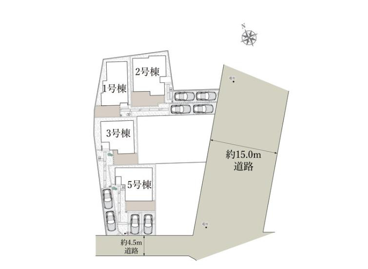 土浦市中央2丁目1期　新築戸建　1号棟の区画図