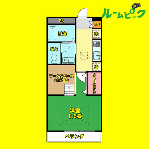 COZY PLACE星ヶ丘　名古屋市賃貸　仲介手数料無料の間取り